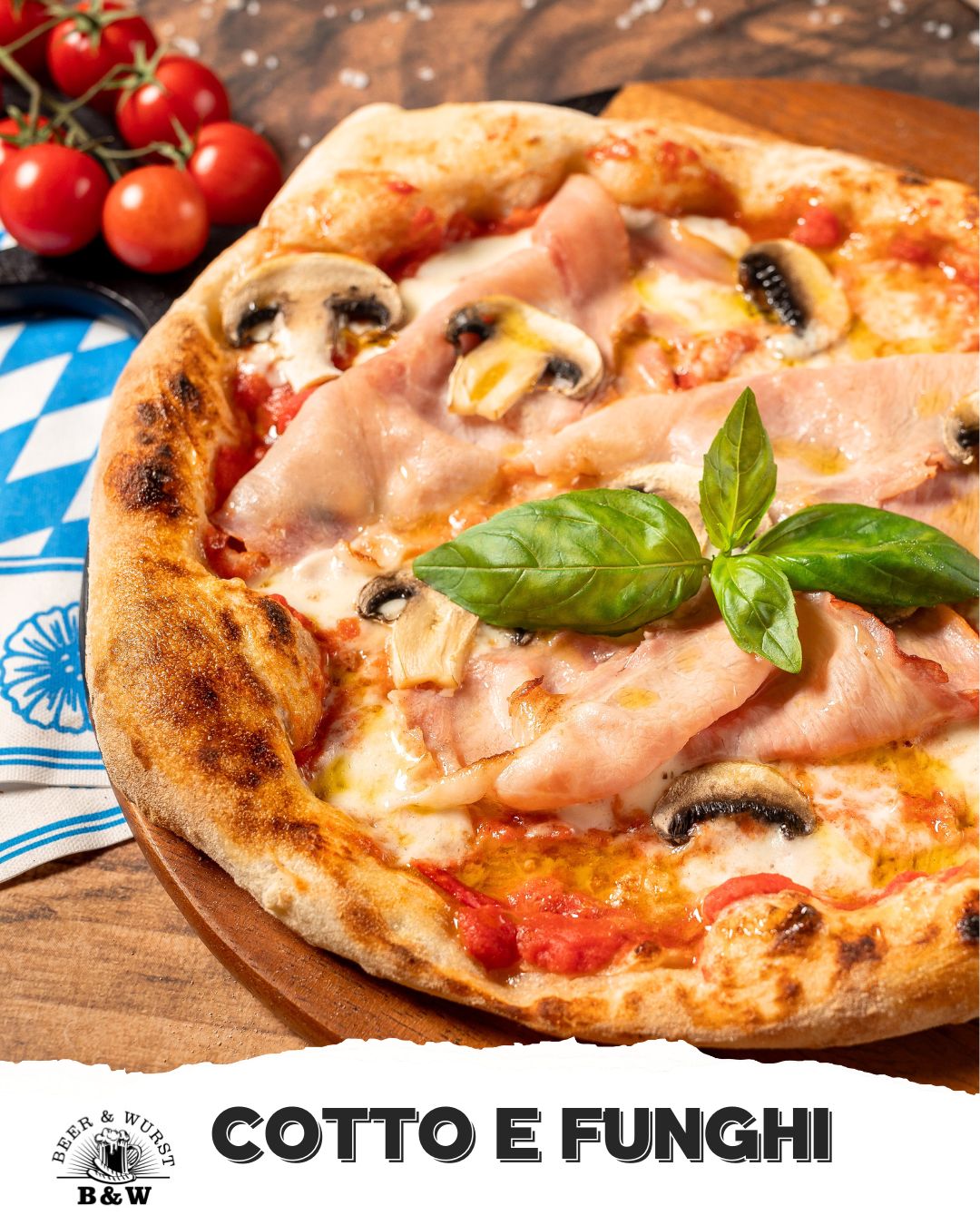 Pizza Cotto e funghi